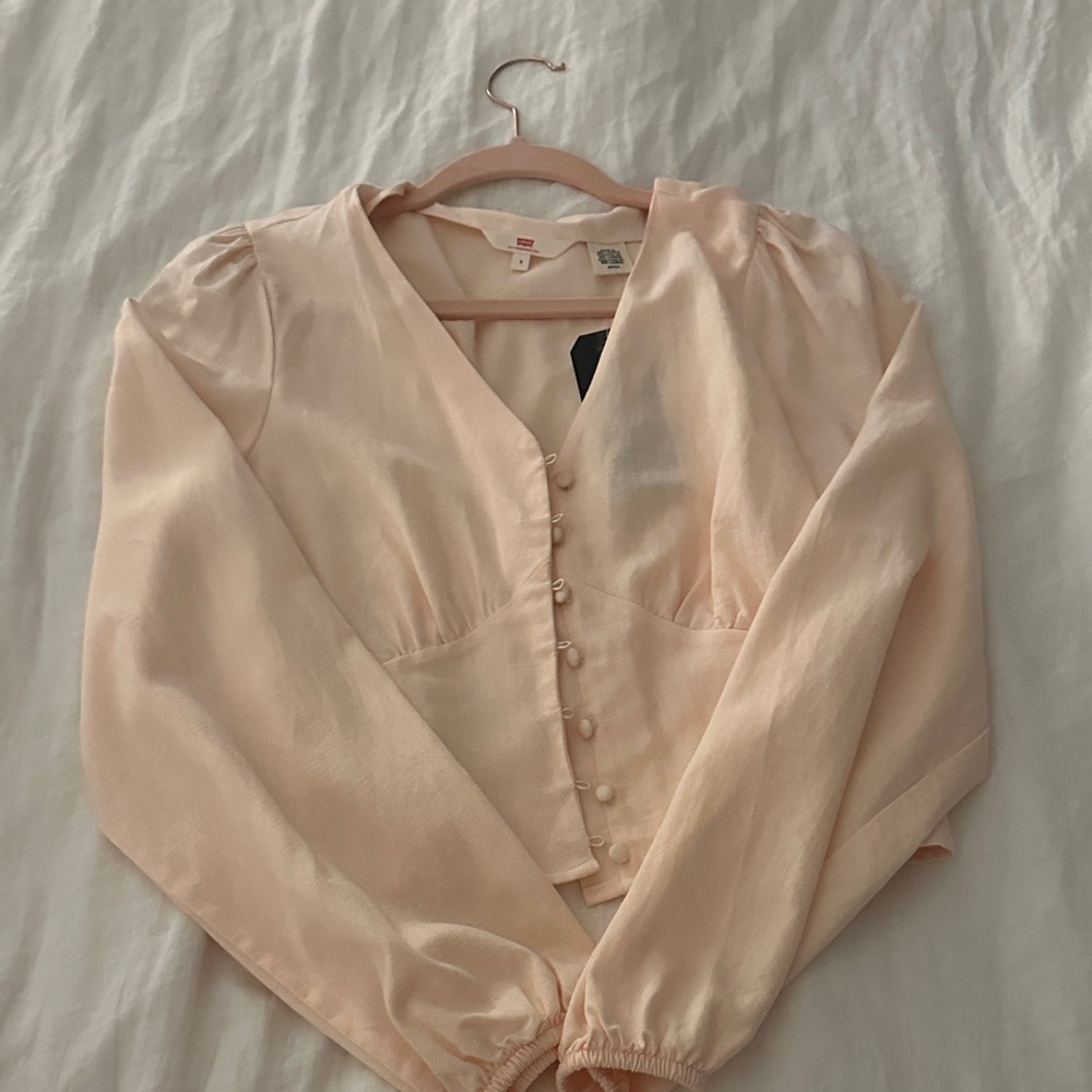 Levi's Soft Peach Button-Up Blouse